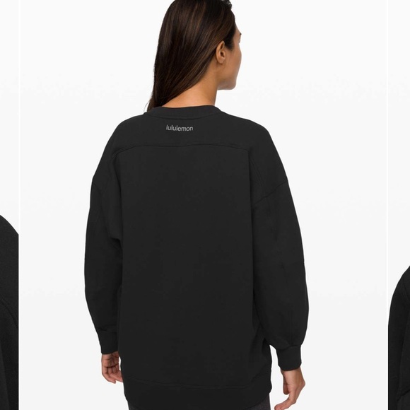 lululemon athletica Tops - lululemon🍋 Perfectly Oversized Black Crewneck Size 14 (first release) Great Cond